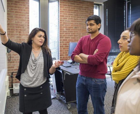 students with professor